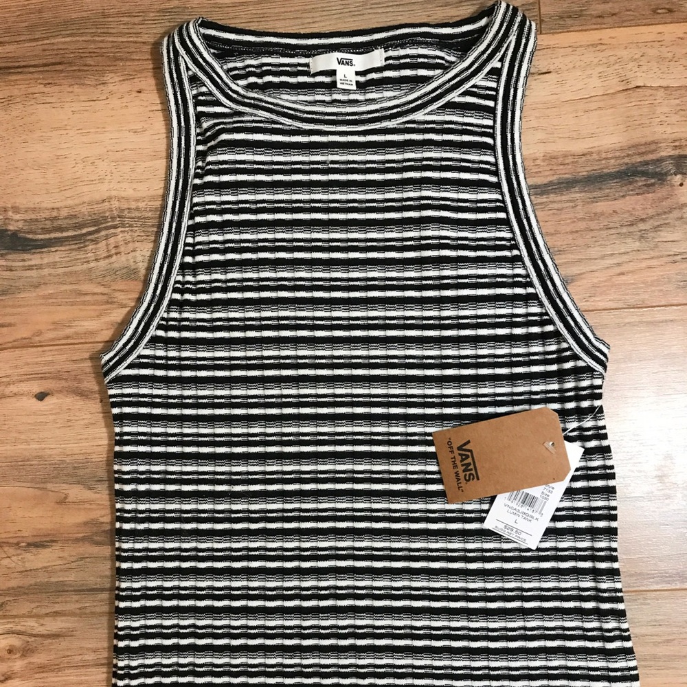 Black & White Stripped VAN’s Tank Top